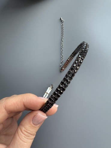 Чокер Fashion Jewelry A098Black длина 35 см бижутерный сплав страз