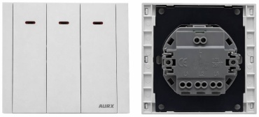 Выключатель клавишный AURA Aura lux, жемчужно белый