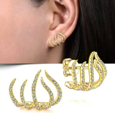 Серьги LAREY Clawlight Gold бижутерный сплав, стразы