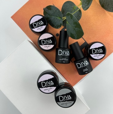 Diva nail technology акрил-гель, гель Лимитированная мини-версия Soft base\ No wipe top\ Liquid acryl 1/3/Clear\ Fluid gel 7/9 5ml 5 мл
