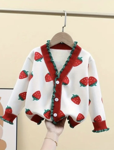 Кардиган белый, красный