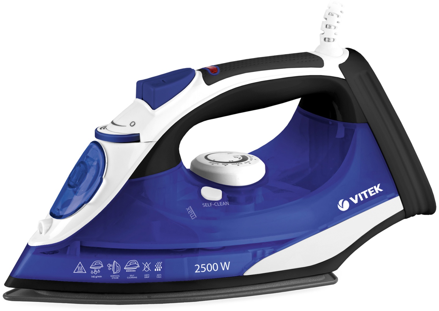 Утюг Vitek VT-8337 синий, белый