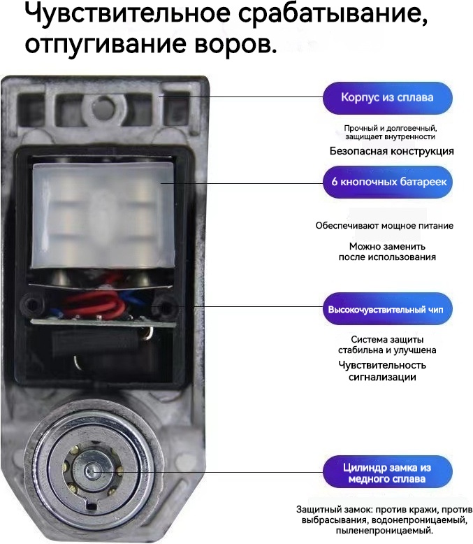 Замок FD2 8 см красный