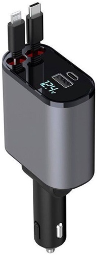 Кабель 3M USB 3.0 (M), USB TypeC (M), Lightning, 0.8 м, серый