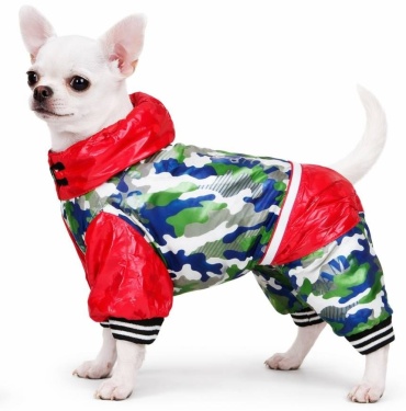Pet Fashion комбинезон с капюшоном, красный, хаки S