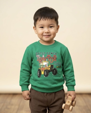 Свитшот Timur kids Трактор темно-зеленый