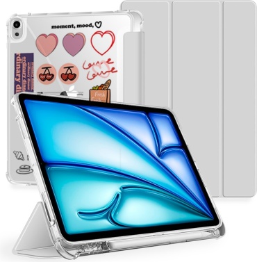 Чехол для Apple iPad Air 11 (2025), iPad Air (2020), iPad Air (2022), iPad Air 11 (2024) 10.9 дюйм прозрачный, светло-серый