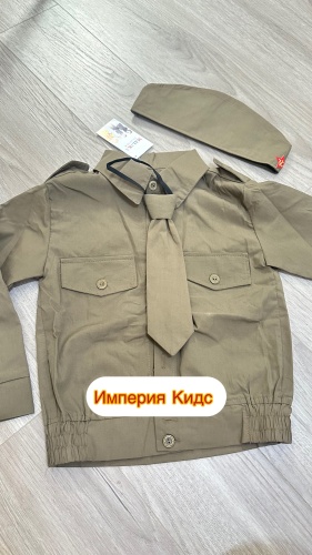 Костюм Военная рубашка с пилоткой набор  хаки