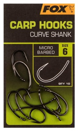 Крючок для рыбалки FOX Крючки Fox Carp Hooks Curve Shank №6 CHK233 одинарный черный 10 шт