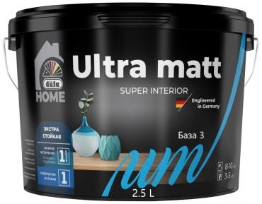Dufa водно-дисперсионная Ultra matt 2.5 л, бесцветный/прозрачный цвет