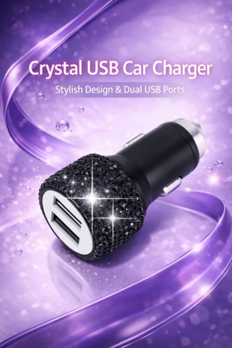 Зарядное устройство Fastgo Dual USB Car Charger Crystal USB 12 Вт черный