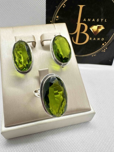 JANASYL Brand JB055 вес 20 г серебро, хризолит