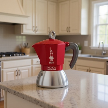 Кофеварка Bialetti Moka Induction красный, серебристый