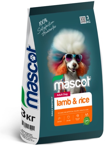 Корм Mascot Ягненок с рисом для взрослых всех пород 3 кг