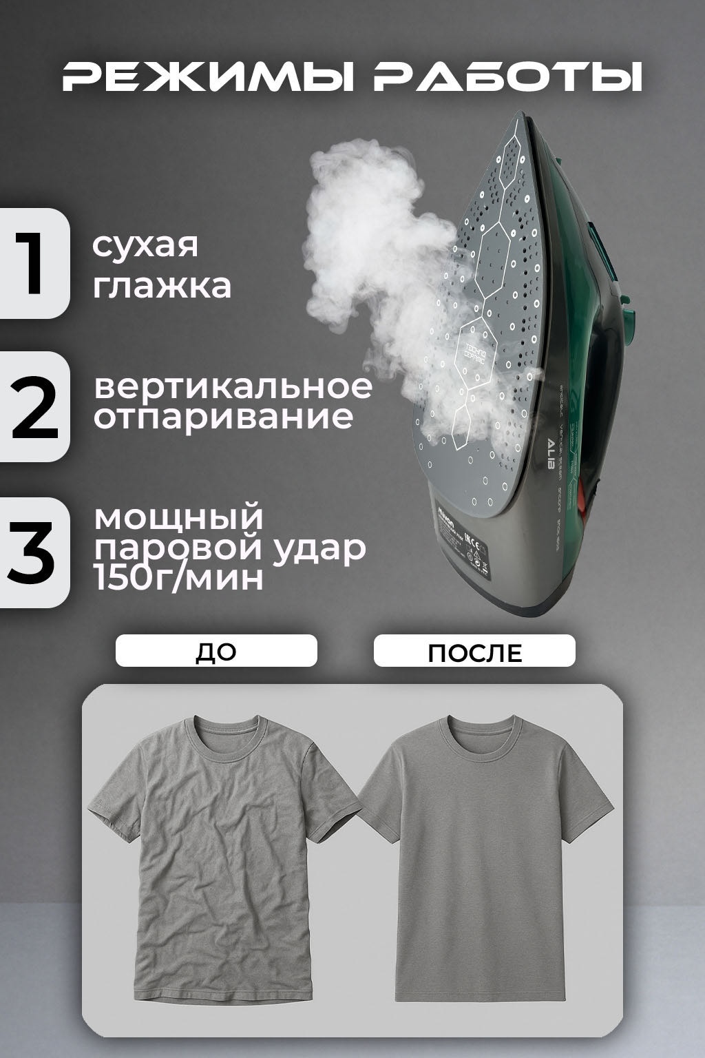 Утюг ADM-006 PRO зеленый