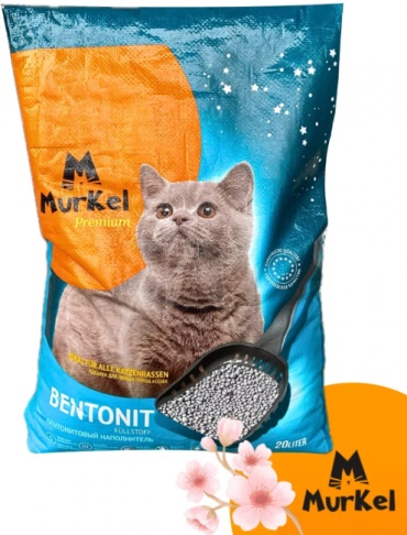 Наполнитель Murkel аромат сакуры бентонитовый комкующийся 20 л