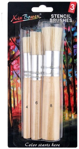 Набор плоских кистей из щетины “Stencil Brushes” (3 штуки)