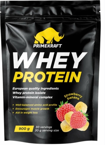 Протеин Primekraft Whey protein банан, клубника 900 г