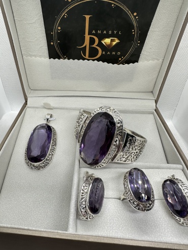 JANASYL Brand JB007 вес 104 г серебро, александрит