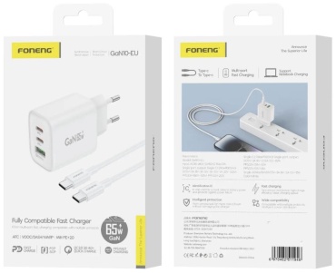 FONENG GaN10-EU USB Type-C, USB 65 Вт белый
