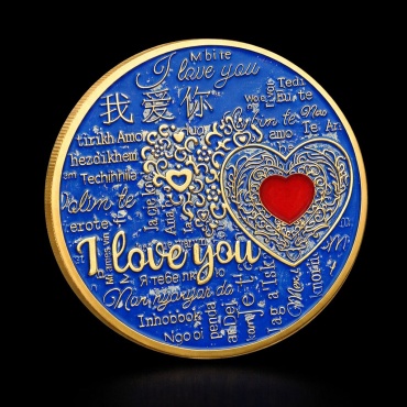 Монета сувенирная Памятная монета «I Love You / Happy Valentine’s Day» 1 шт 40 мм