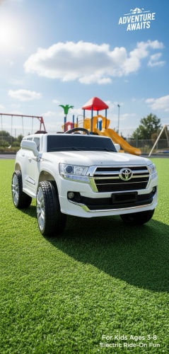 Машинка электроавтомобиль Toyota Land Cruiser 200 белый