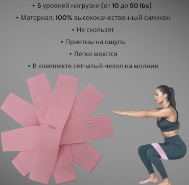 Фитнес-резинка QR-RZ-05PN 5 шт 22.5 кг