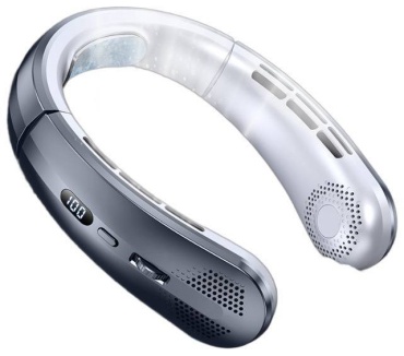 Вентилятор Neck Fan серый, синий