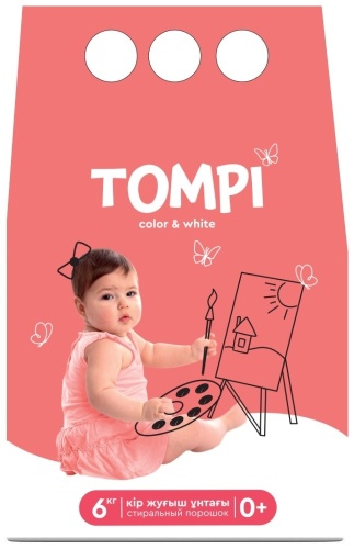 Стиральный порошок Tompi для белых и светлых тканей для детского белья 6 кг