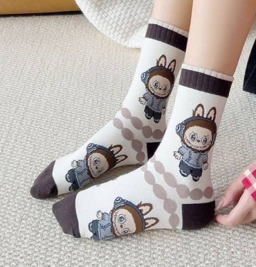 Носки Лабубу 30335328_981592653 2 пары коричневый, бежевый 33-38