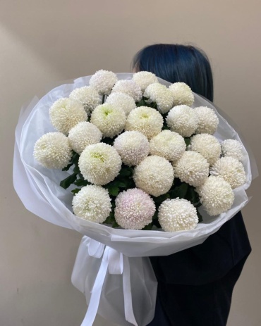 Dopamine Flowers букет с открыткой хризантема момоко 25 шт 50 см