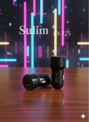 Sulim RX-725 авто зарядка USB Type-C, USB 48 Вт черный