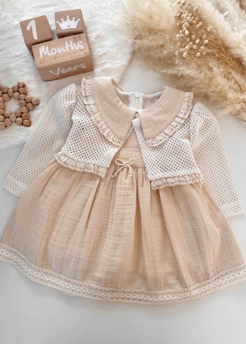 Нарядное платье Miomini baby бежевый