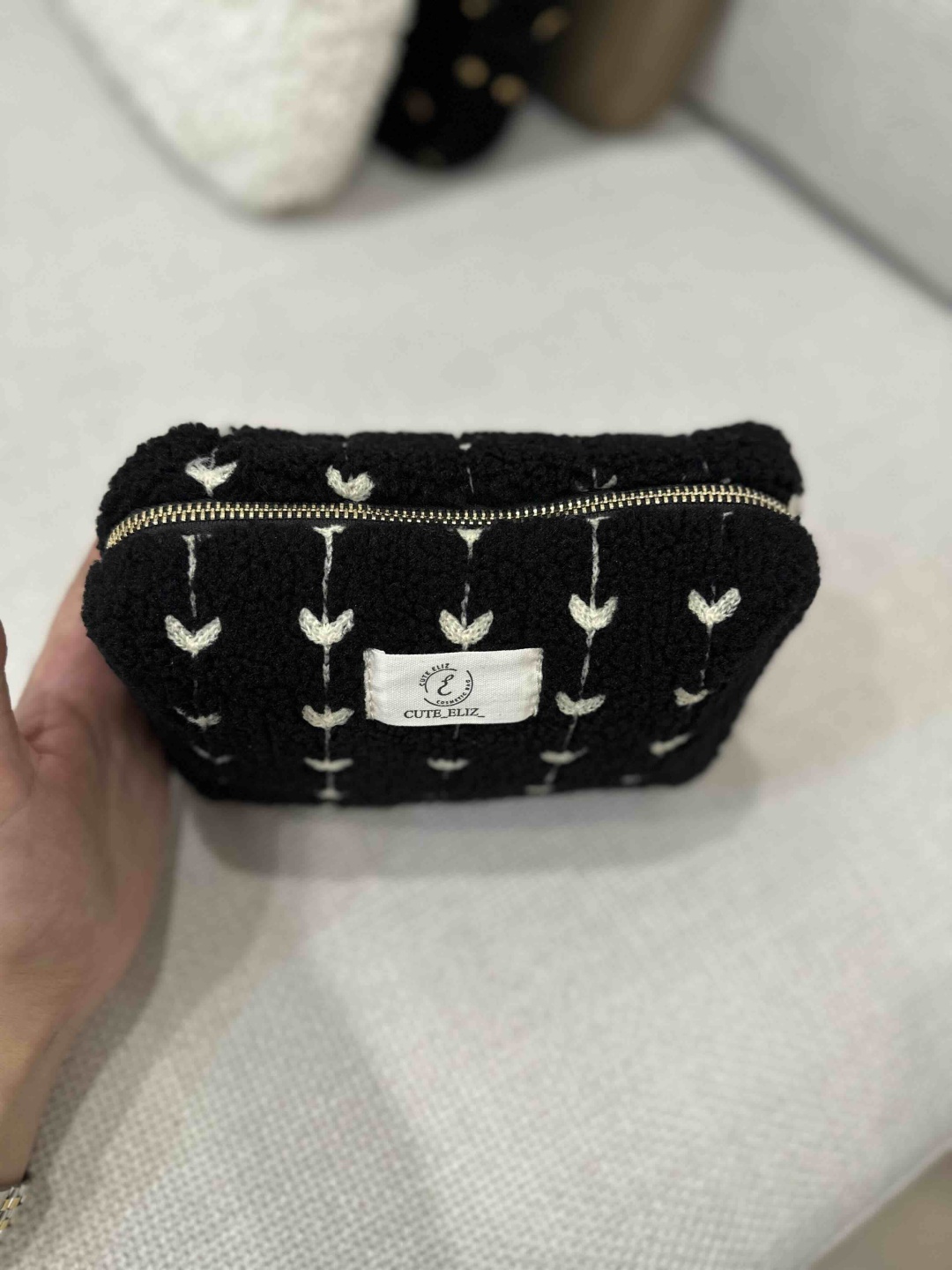 Косметичка текстиль черный 12X8 см