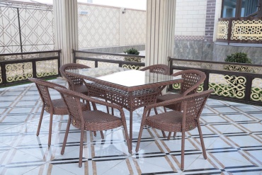 Комплект Samruk Mebel 7 в 1, кол-во персон: 6, ротанг