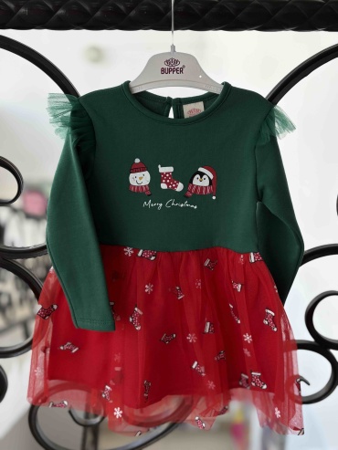 Нарядное платье Bupper Kids красный, зеленый