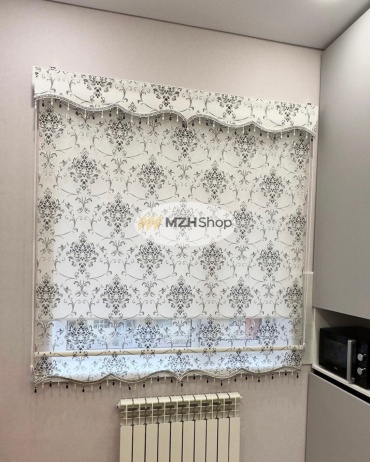 Ролл-шторы MZH shop Дуэт жалюзи 4394v14 белый 140x160 см