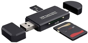 Картридер USB/Micro USB/Type-C USB 2.0 для SD, microSD