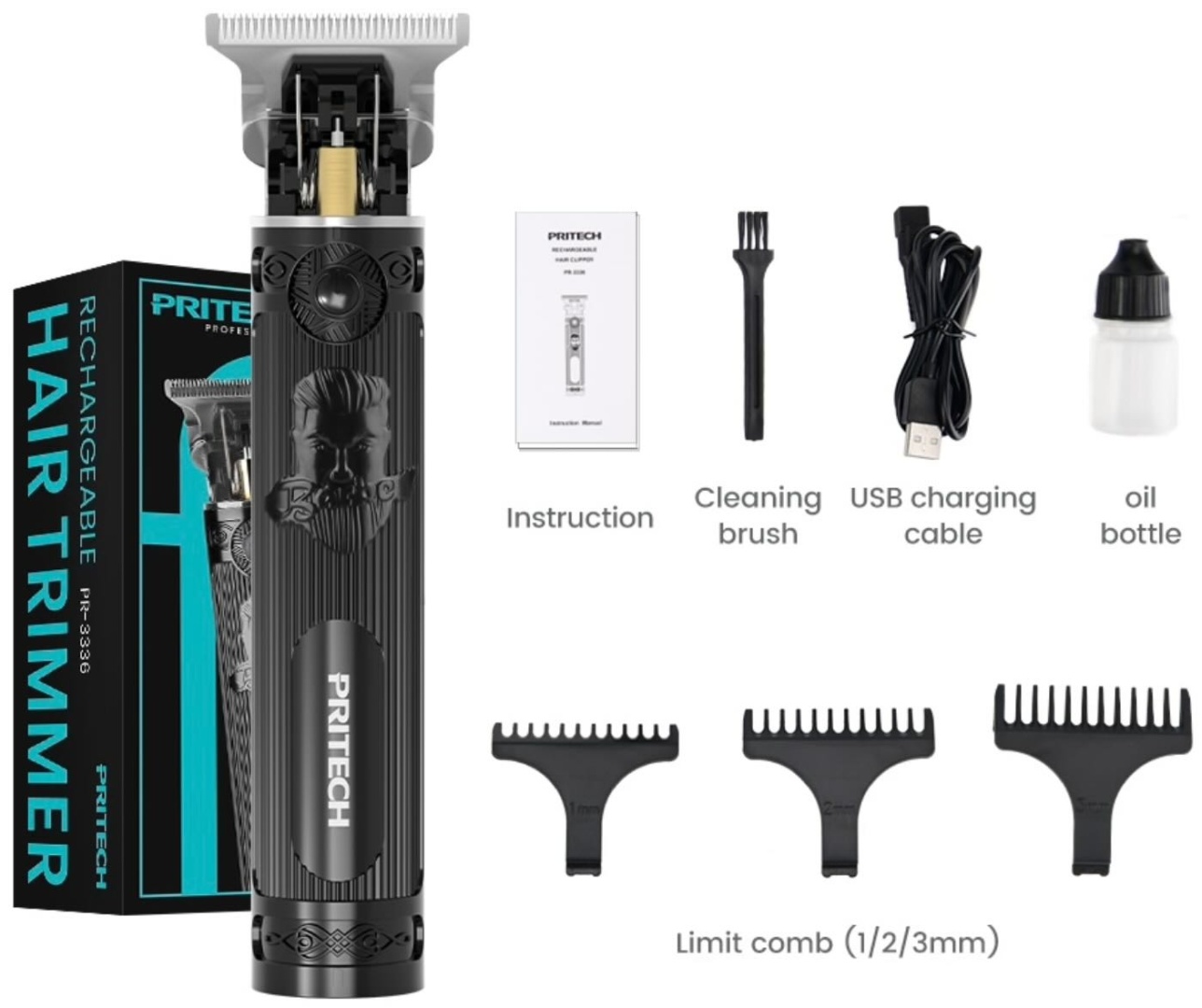 Pritech триммер PR-3336 черный