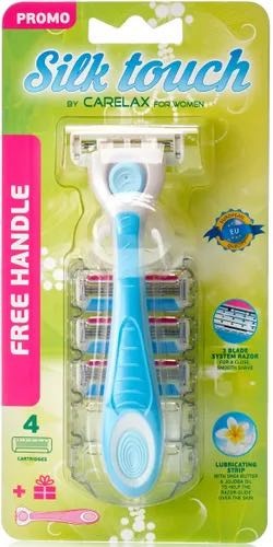 Carelax Carelax Silk Touch бритвенный станок+ 3 сменные кассеты бритвенный станок 1 шт + сменные кассеты 3 шт