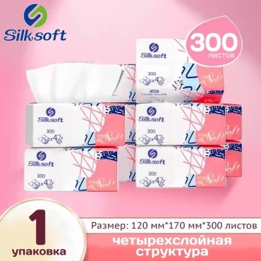 Бумажные салфетки Бумажные салфетки Silksoft SK-004 300 шт 300 шт