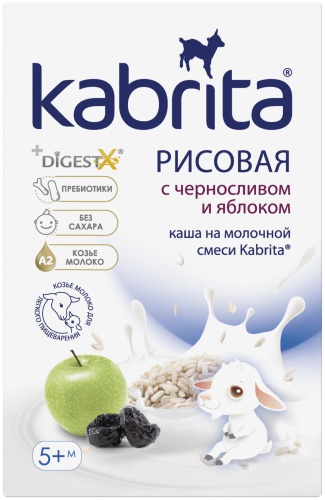 Kabrita Рисовая каша на молочной смеси с черносливом и яблоком 180 г