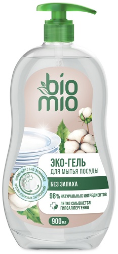 BioMio жидкое Эко с экстрактом хлопка и ионами серебра без запаха 0.9 л