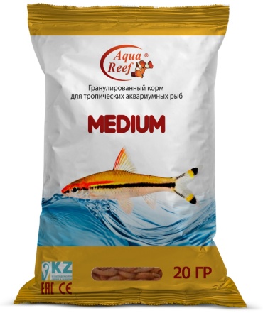 Aqua Reef MEDIUM Гранулированный корм для тропических аквариумных рыб, 20 г