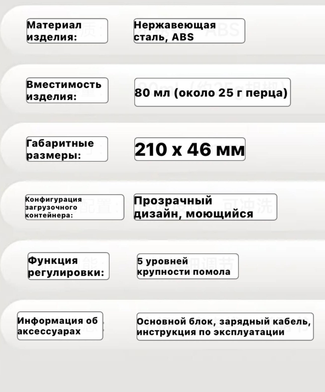 Мельница 2004651122, нержавеющая сталь