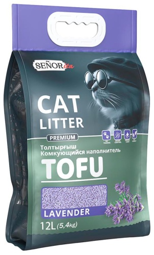 Наполнитель SENORita Tofu Lavender комкующийся 12 л