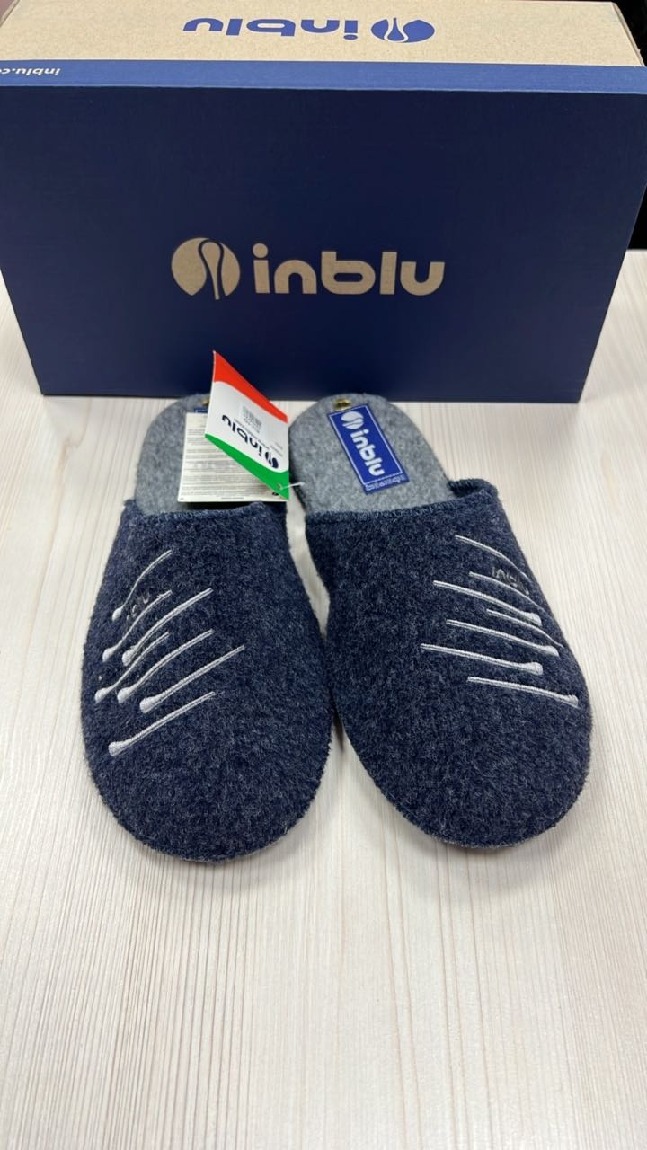 Тапочки inblu синий, серый