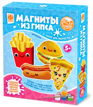 Магниты из гипса 4в1 Веселые фастфудики 707717