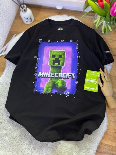 Футболка Майнкрафт Minecraft TMH_TREND.KZ черный, розовый