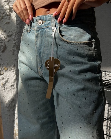 Джинсы палаццо i8 Denim голубой